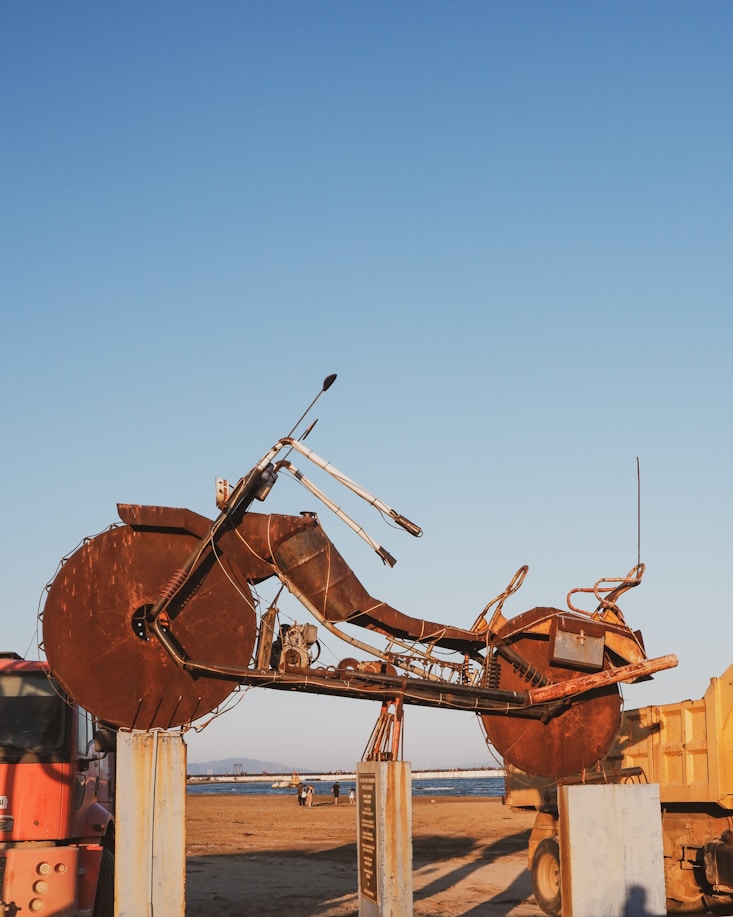 Industrial crane with scrap metal